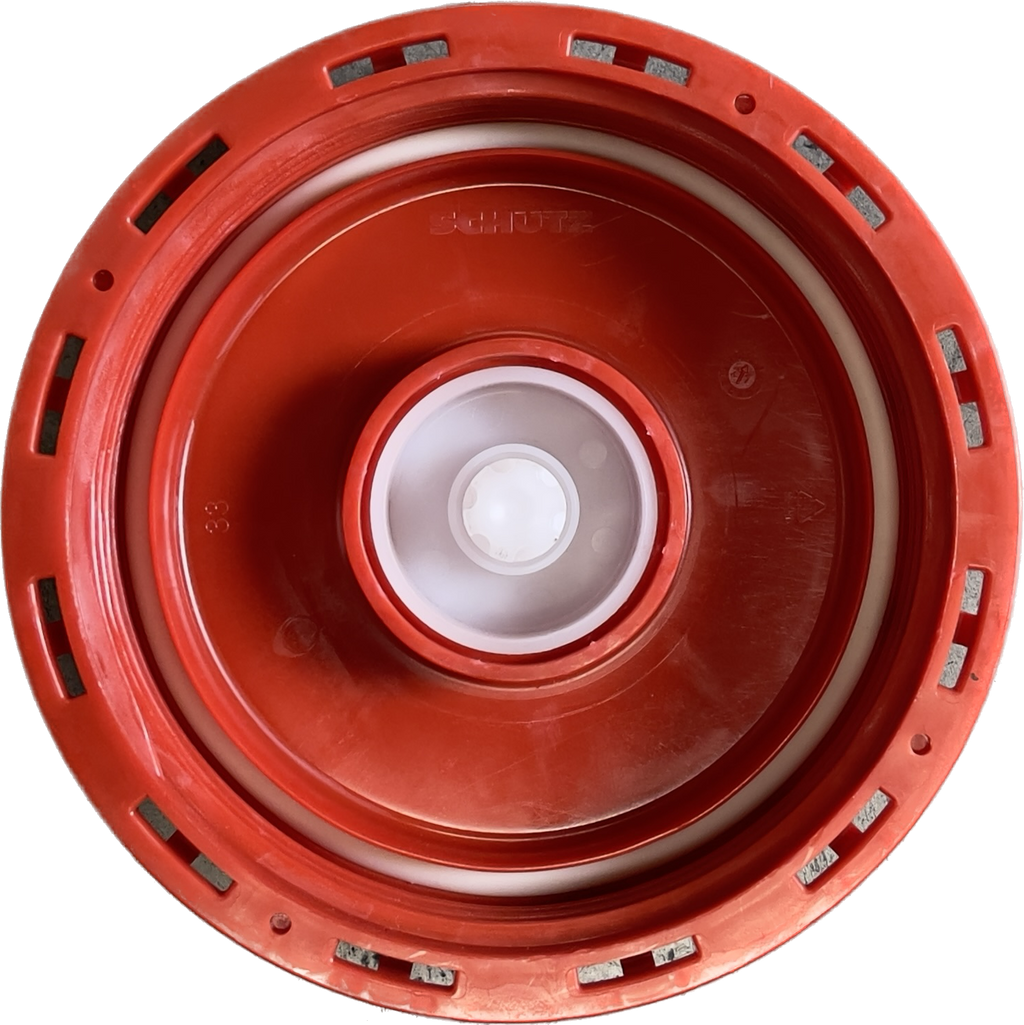 DN150 vented IBC bung close-up view with pressure compensation vent
